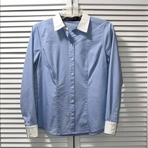 The Limited Blue and White Button-Up Shirt